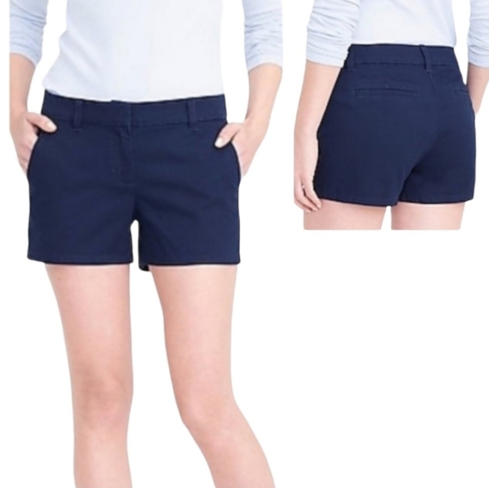 J. CREW Navy Blue Chino Short Sz 2